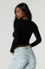 Ribbed Corset Long Sleeve Top sold by Charlotte Russe