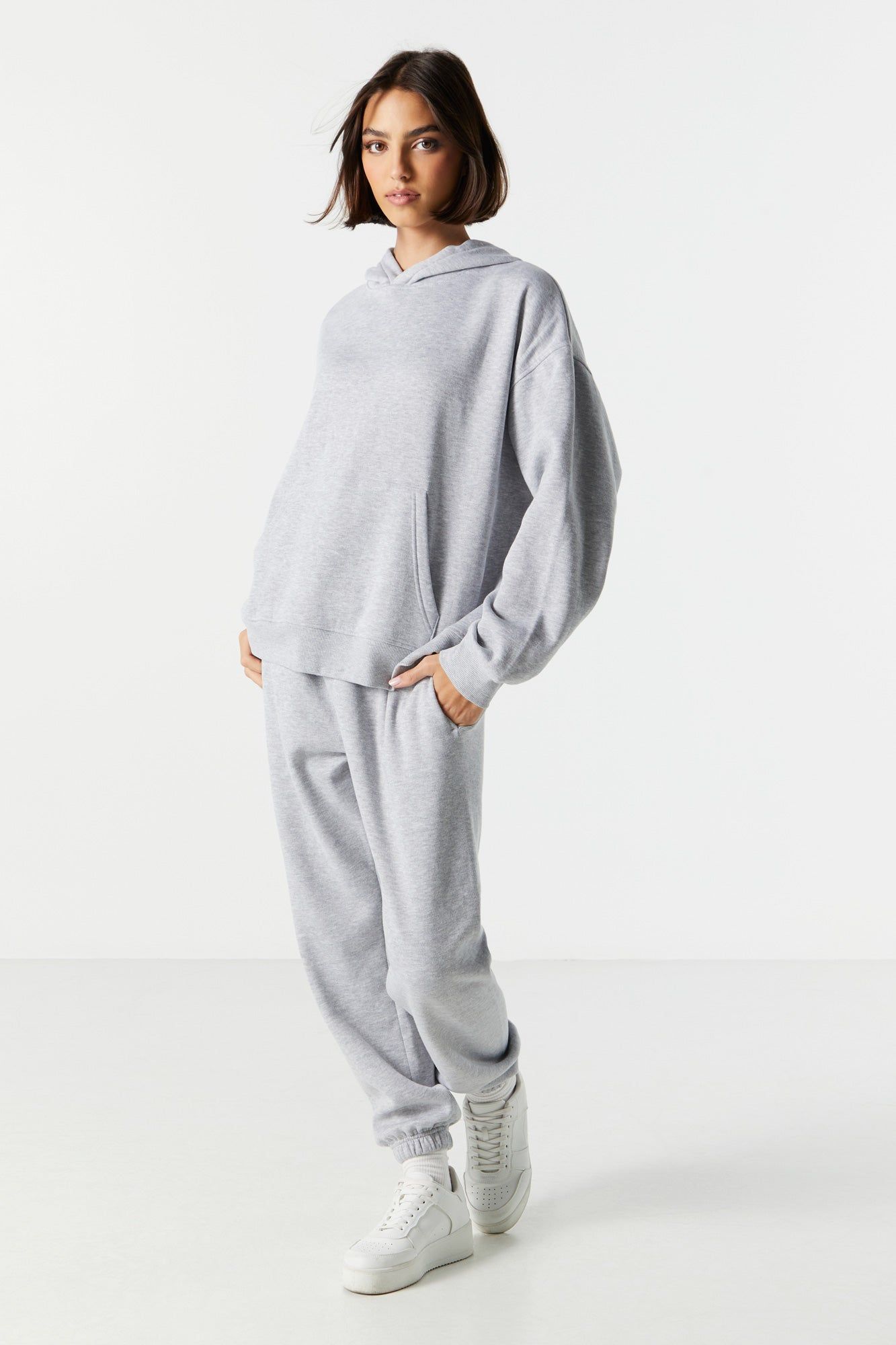 Solid Fleece Oversized Hoodie sold by Charlotte Russe product image thumbnail 3