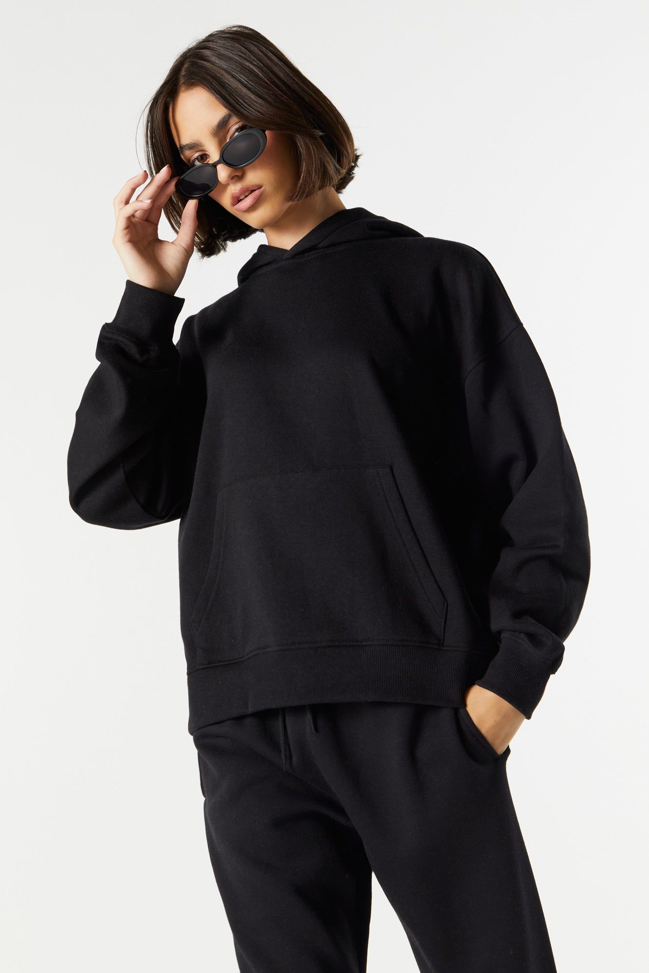 Solid Fleece Oversized Hoodie sold by Charlotte Russe product image thumbnail 4
