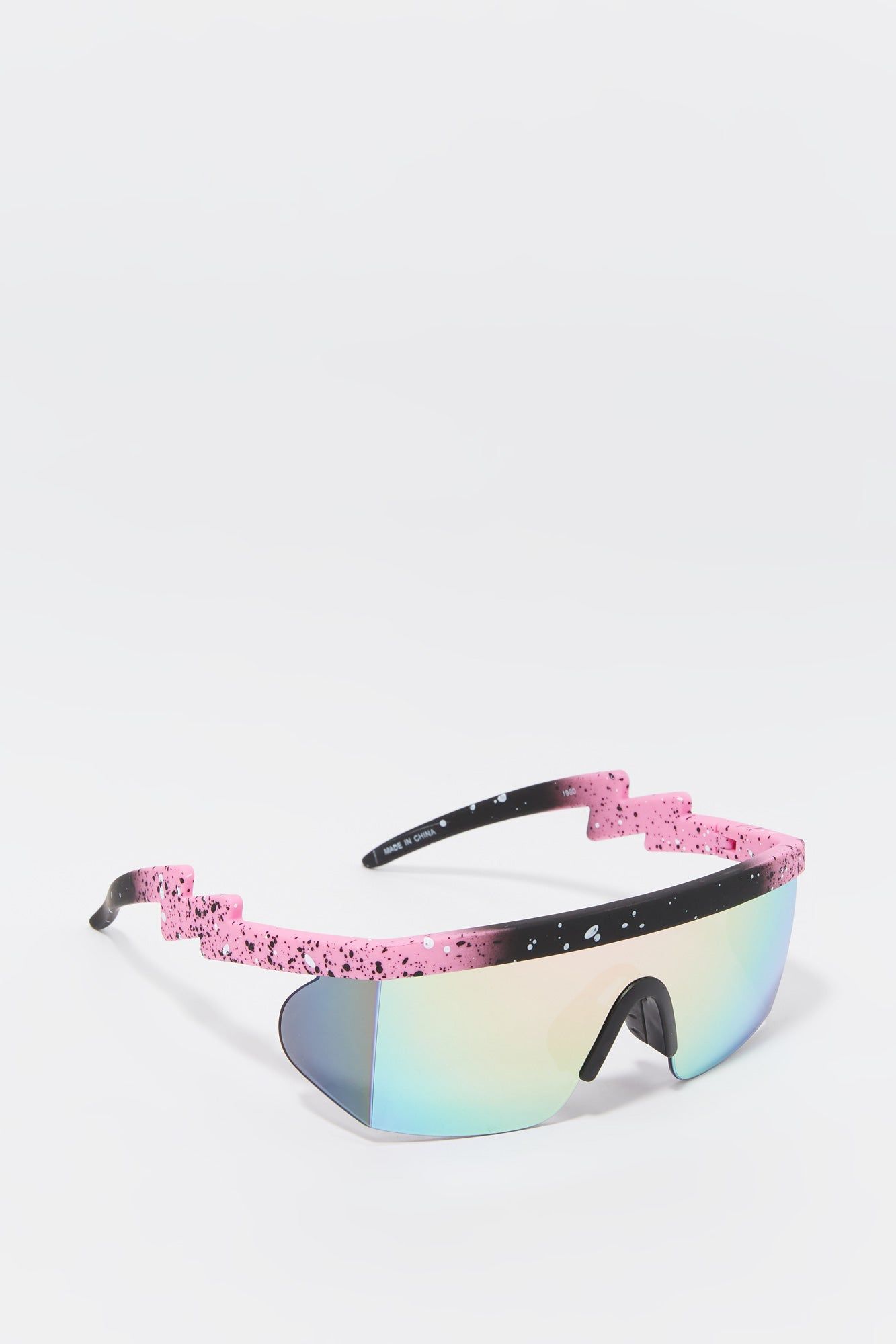 Paint Splatter Sporty Shield Sunglasses sold by Charlotte Russe product image thumbnail 2