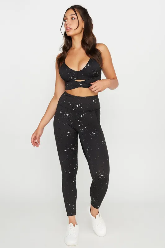 Leggings Deportivos Estampados Diseño Papel Aluminio Levanta Cola con Bolsillo Sommer Ray sold by Charlotte Russe