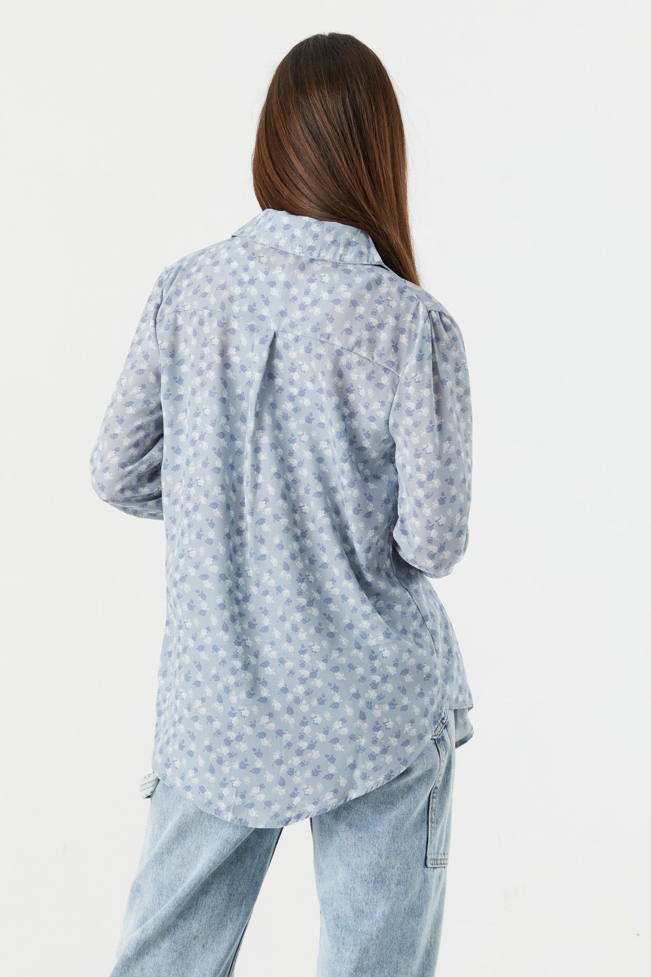 Floral Print Button-Up Long Sleeve Shirt sold by Charlotte Russe product image thumbnail 2