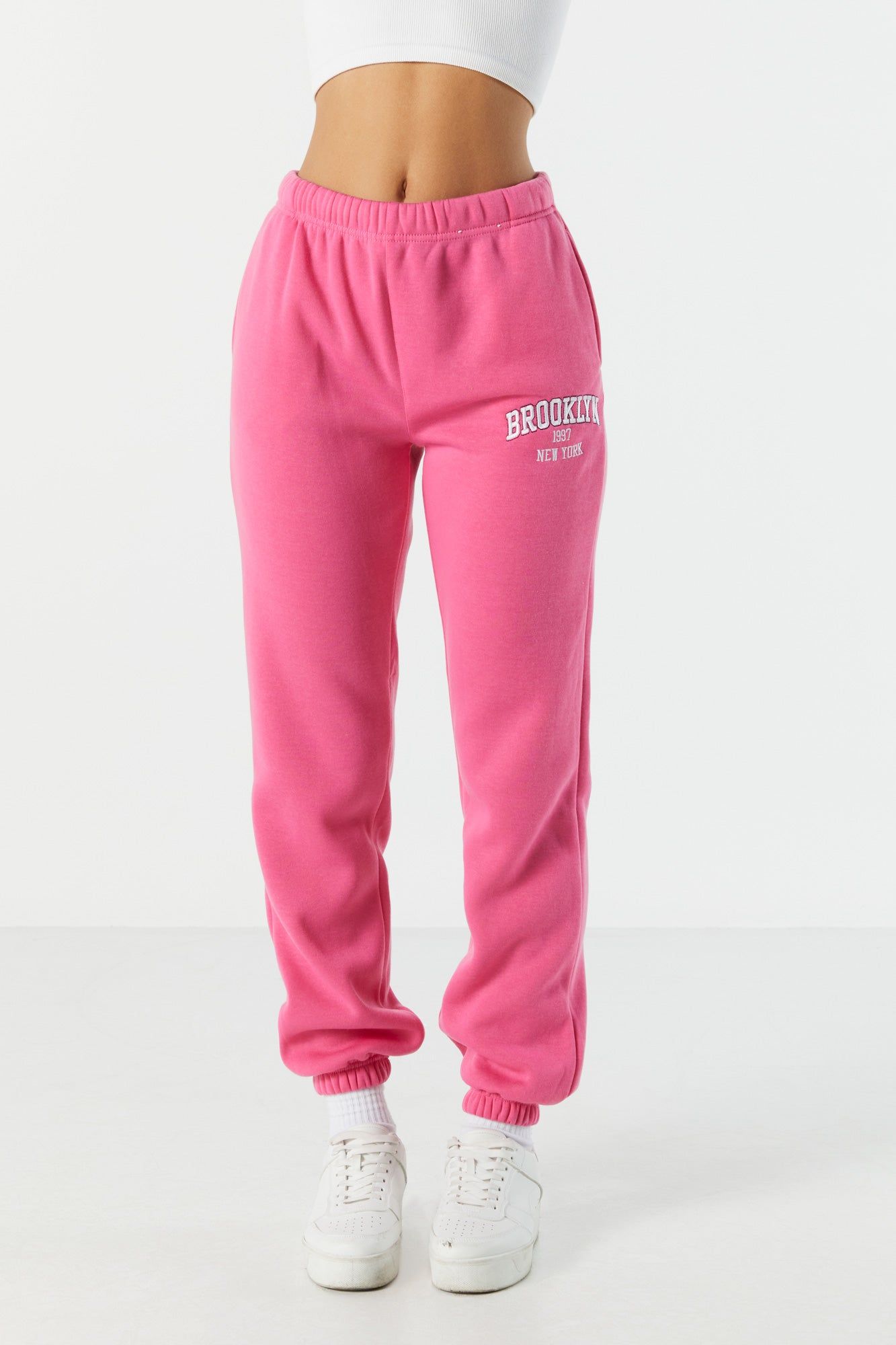 Brooklyn Embroidered Fleece Jogger sold by Charlotte Russe product image thumbnail 2