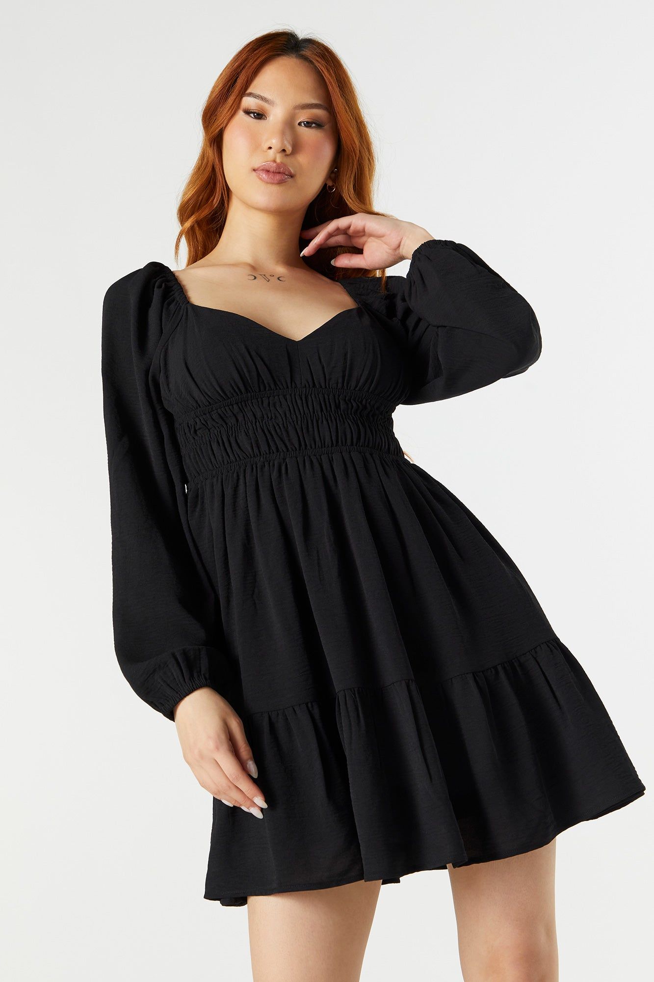 Sweetheart Tiered Babydoll Dress sold by Charlotte Russe product image thumbnail 4