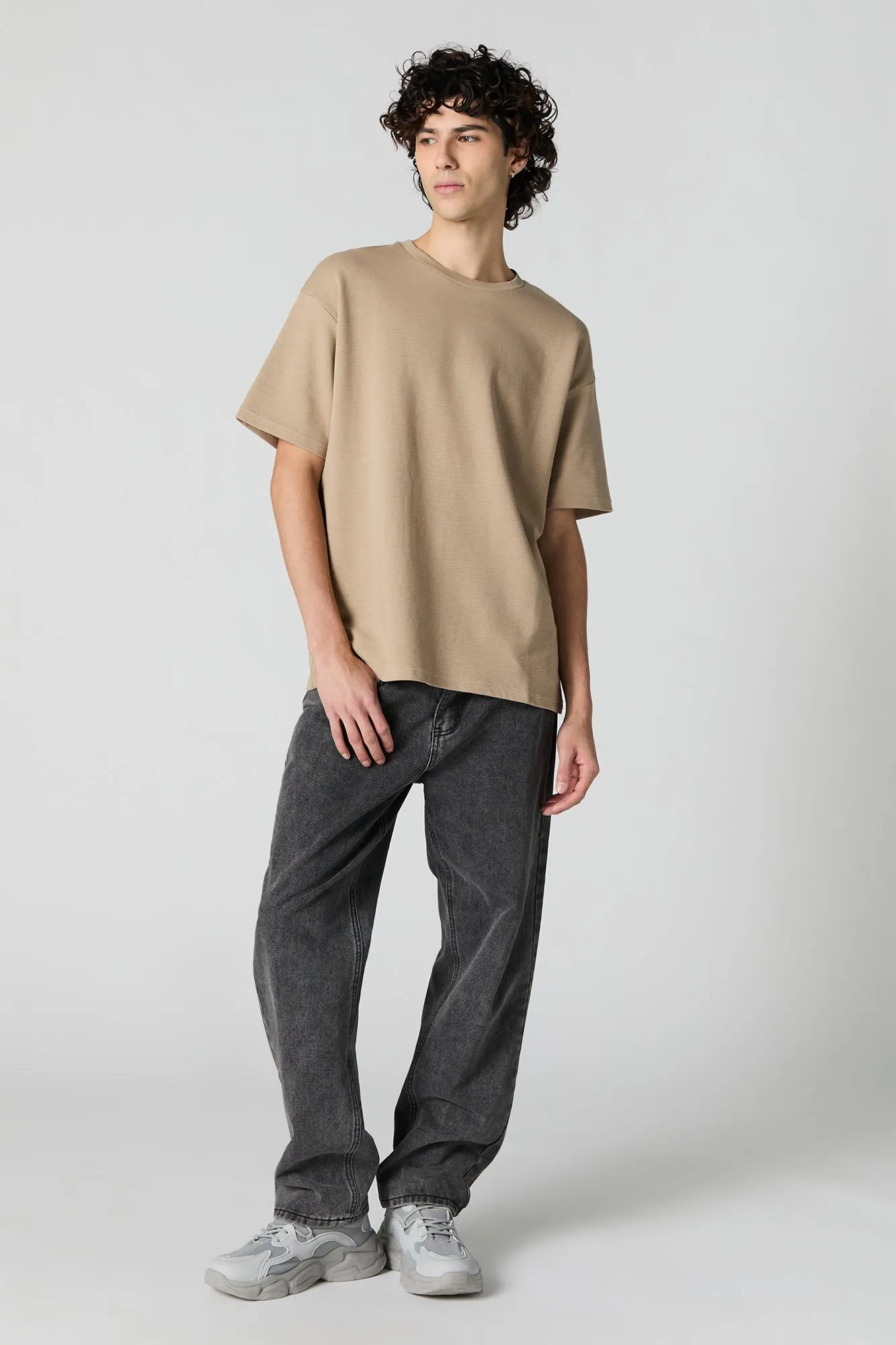 Textured Crewneck T-Shirt sold by Charlotte Russe product image thumbnail 3