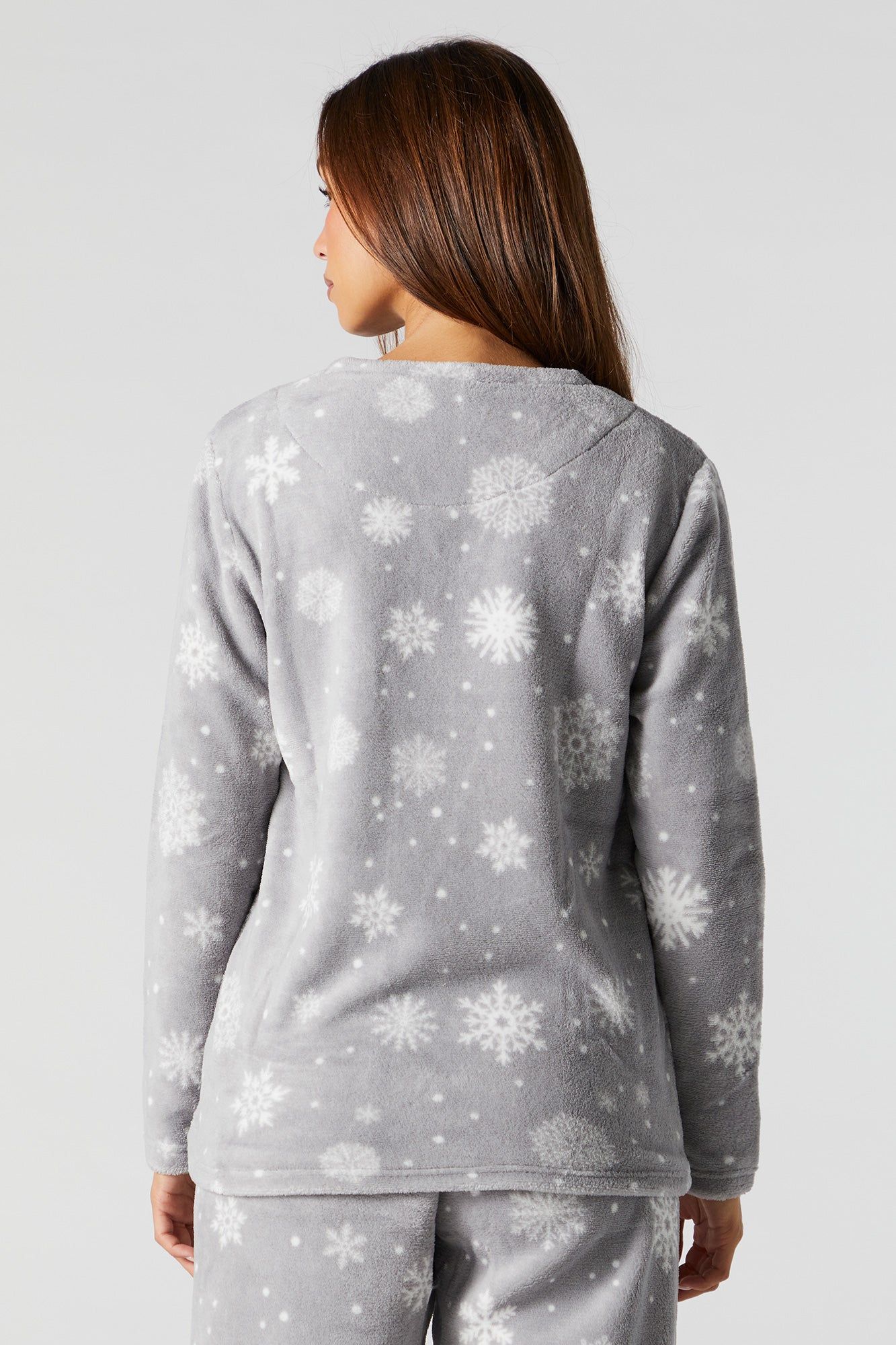 Snowflake 2 Piece Plush Pajama Set sold by Charlotte Russe product image thumbnail 4
