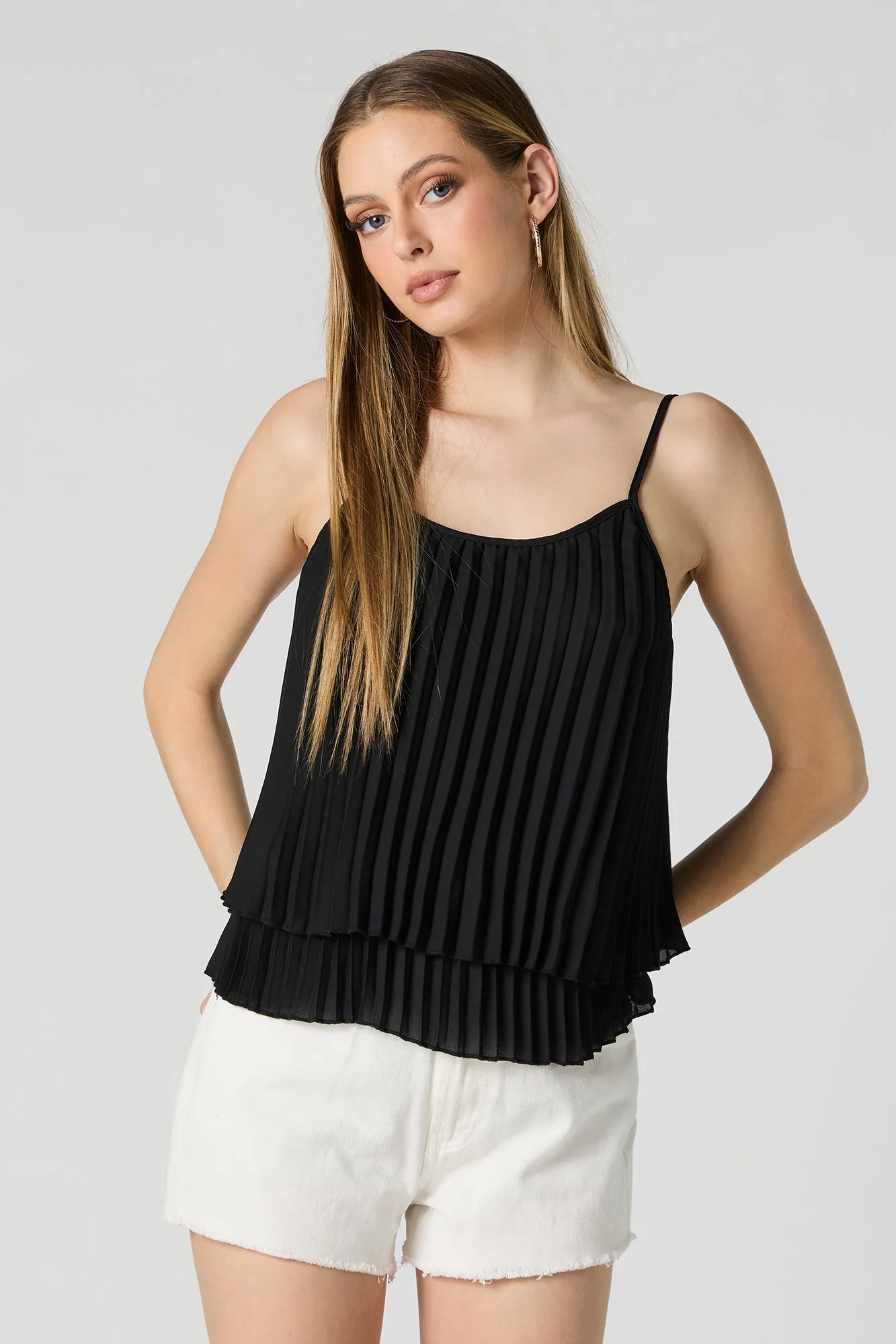 Satin Pleated Layered Cami sold by Charlotte Russe
