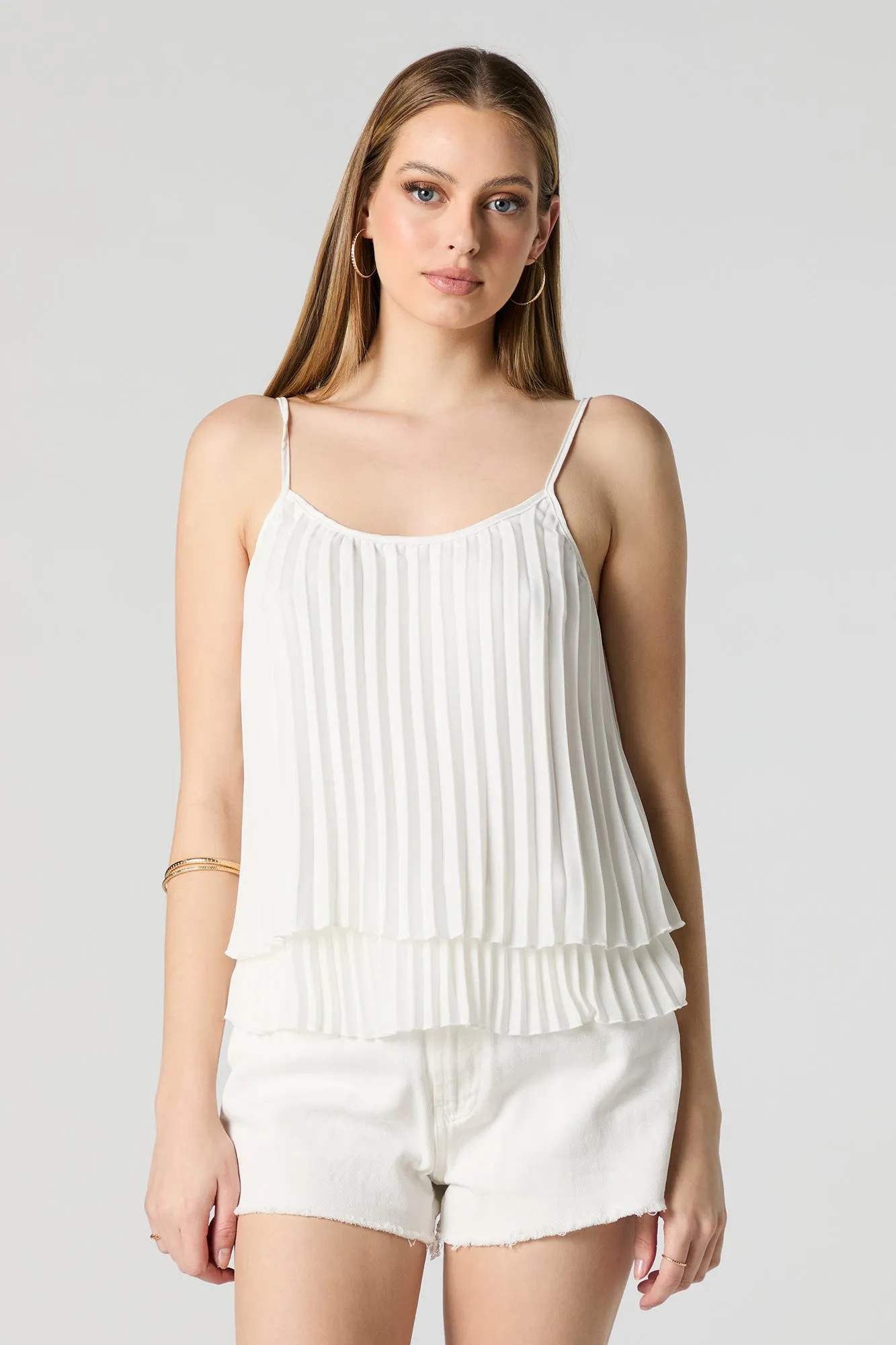 Satin Pleated Layered Cami sold by Charlotte Russe product image thumbnail 4