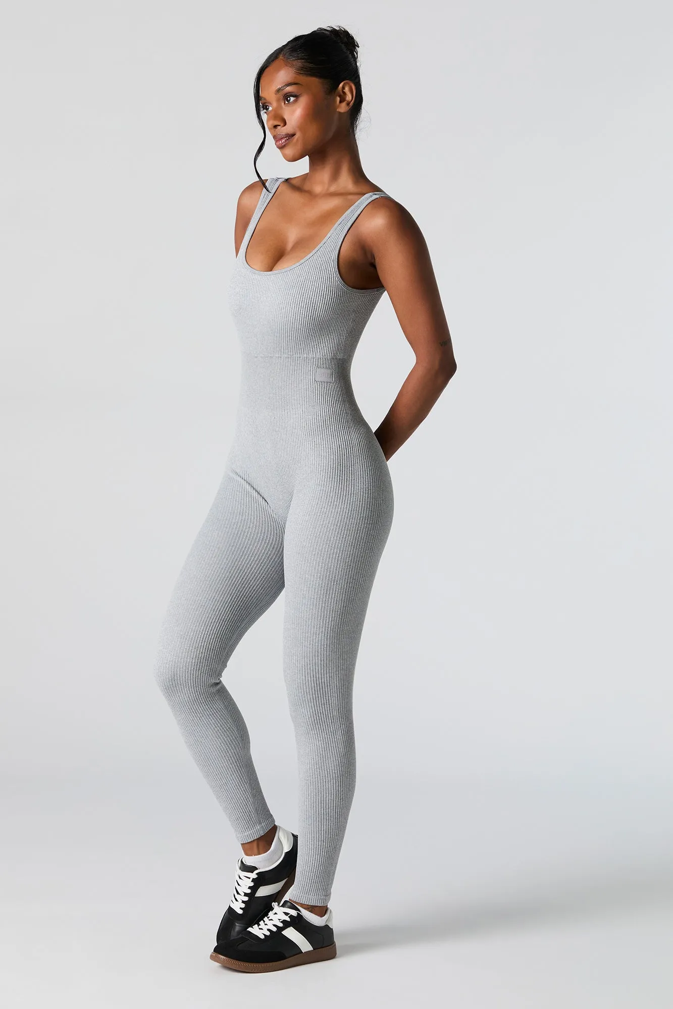 Active Seamless Ribbed Sleeveless Jumpsuit sold by Charlotte Russe product image thumbnail 2
