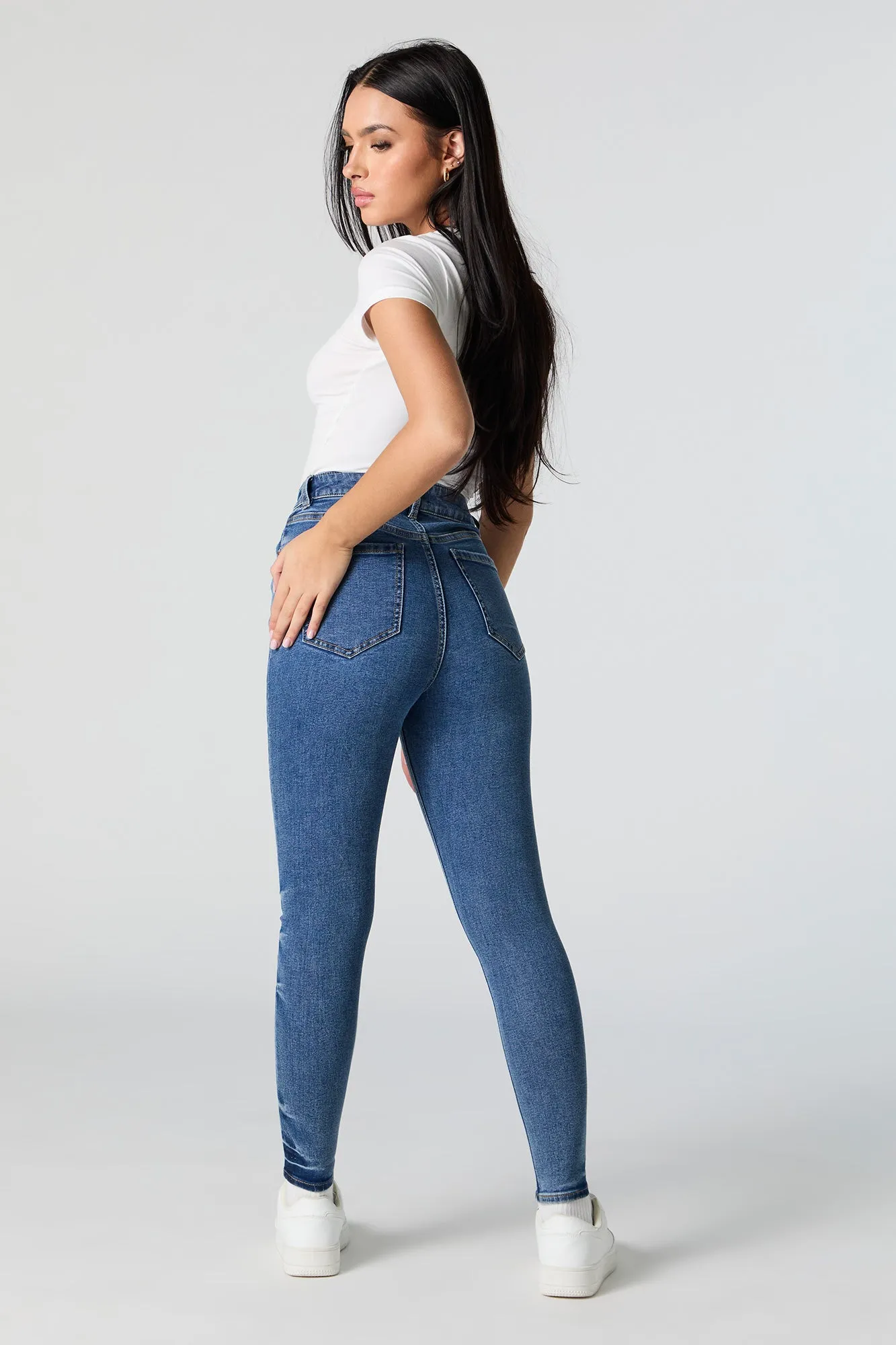 Miami Dark Wash High Rise Skinny Jean sold by Charlotte Russe product image thumbnail 3
