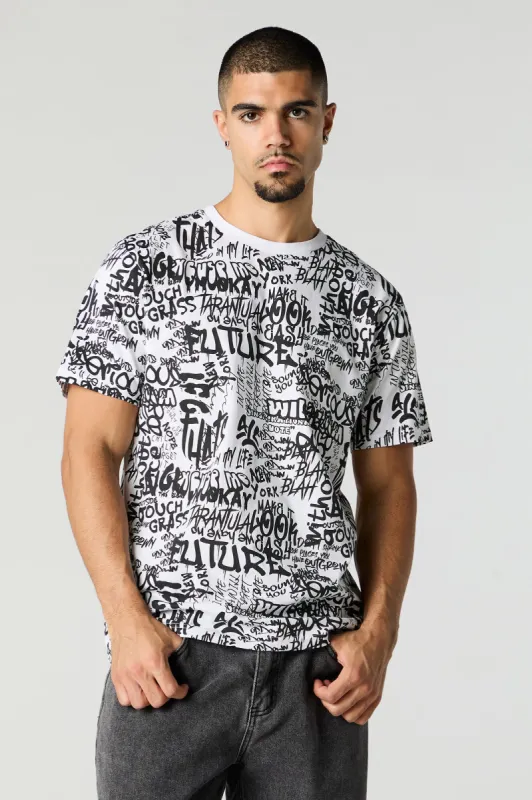 Graffiti Print T-Shirt sold by Charlotte Russe