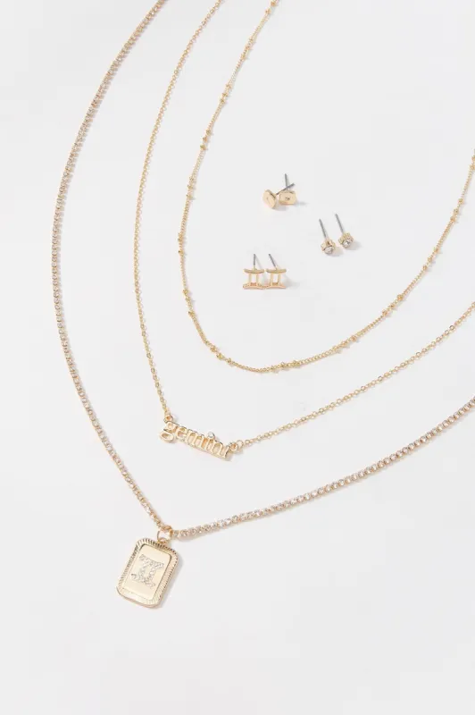 Gemini Zodiac Necklace And Earrings Set (6 Pack) sold by Charlotte Russe