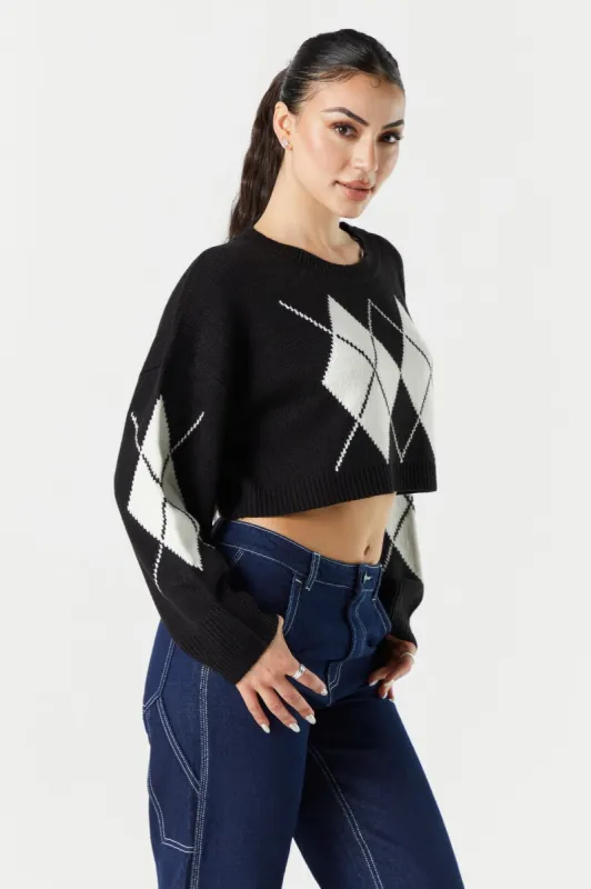 Cropped Argyle Sweater sold by Charlotte Russe