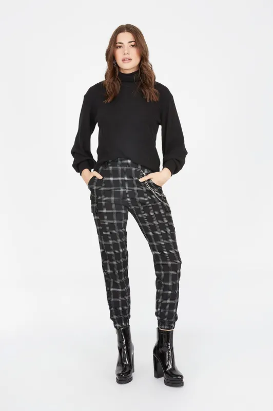 Plaid Side Chain Cargo Pant sold by Charlotte Russe