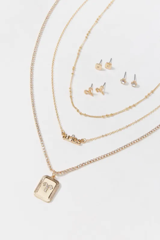Aries Zodiac Necklace And Earrings Set (6 Pack) sold by Charlotte Russe