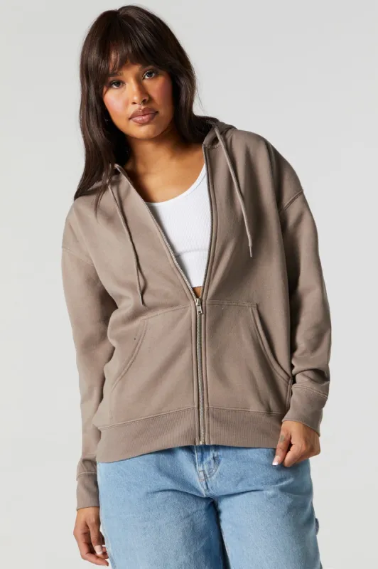 Fleece Zip-Up Hoodie sold by Charlotte Russe