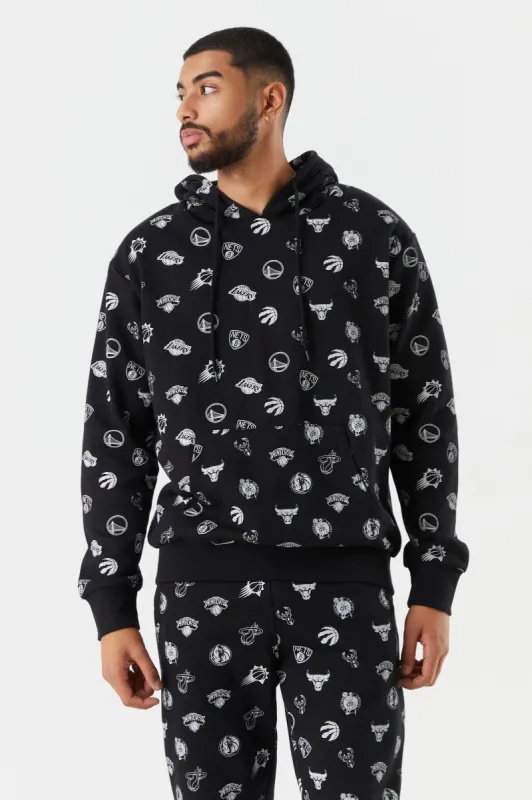 NBA Print Fleece Pullover Hoodie sold by Charlotte Russe