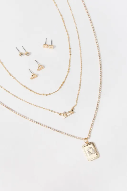 Libra Zodiac Necklace And Earrings Set (6 Pack) sold by Charlotte Russe