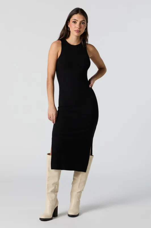 Ribbed Double Slit Bodycon Midi Dress sold by Charlotte Russe