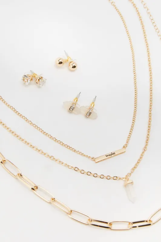 Inspire Crystal Necklace And Earring Set (6 Pack) sold by Charlotte Russe
