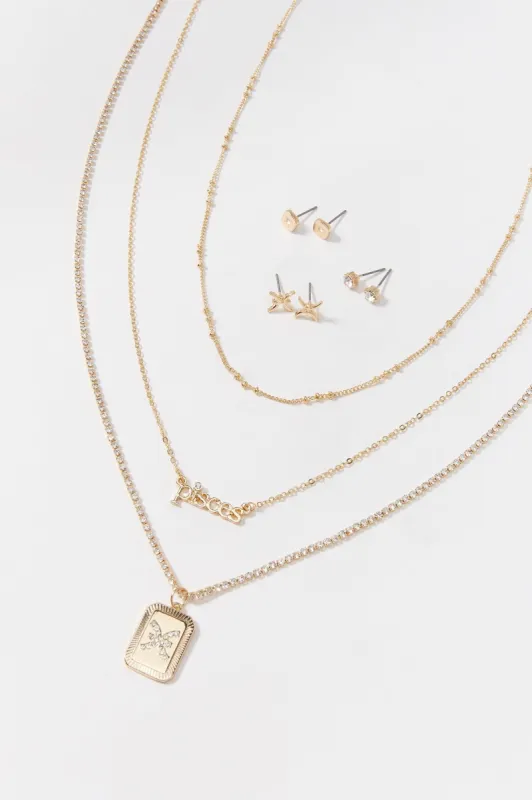 Pisces Zodiac Necklace And Earrings Set (6 Pack) sold by Charlotte Russe