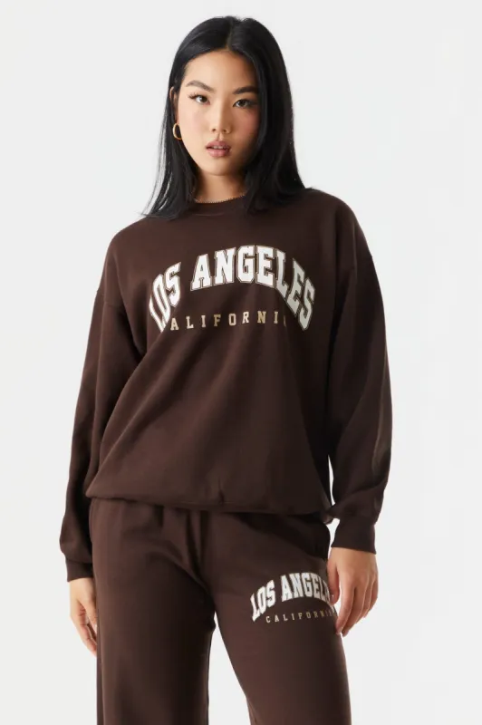 Los Angeles Graphic Crew Neck Boyfriend Sweatshirt sold by Charlotte Russe