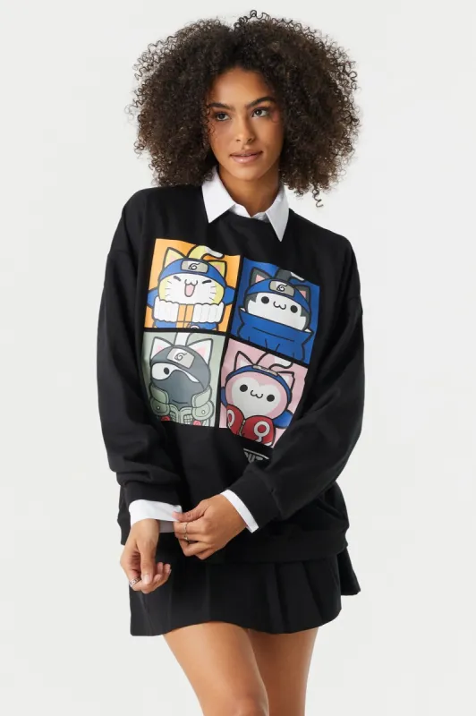 Nyaruto Graphic Fleece Sweatshirt sold by Charlotte Russe