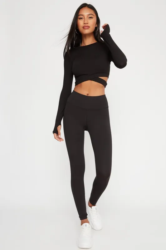 Solid High-Rise Pocket Active Legging sold by Charlotte Russe