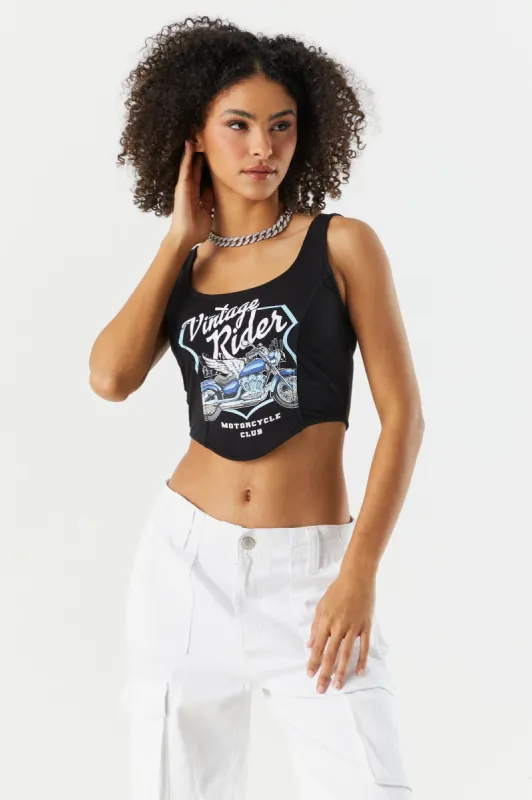 Corset Vintage Rider Graphic Tank sold by Charlotte Russe