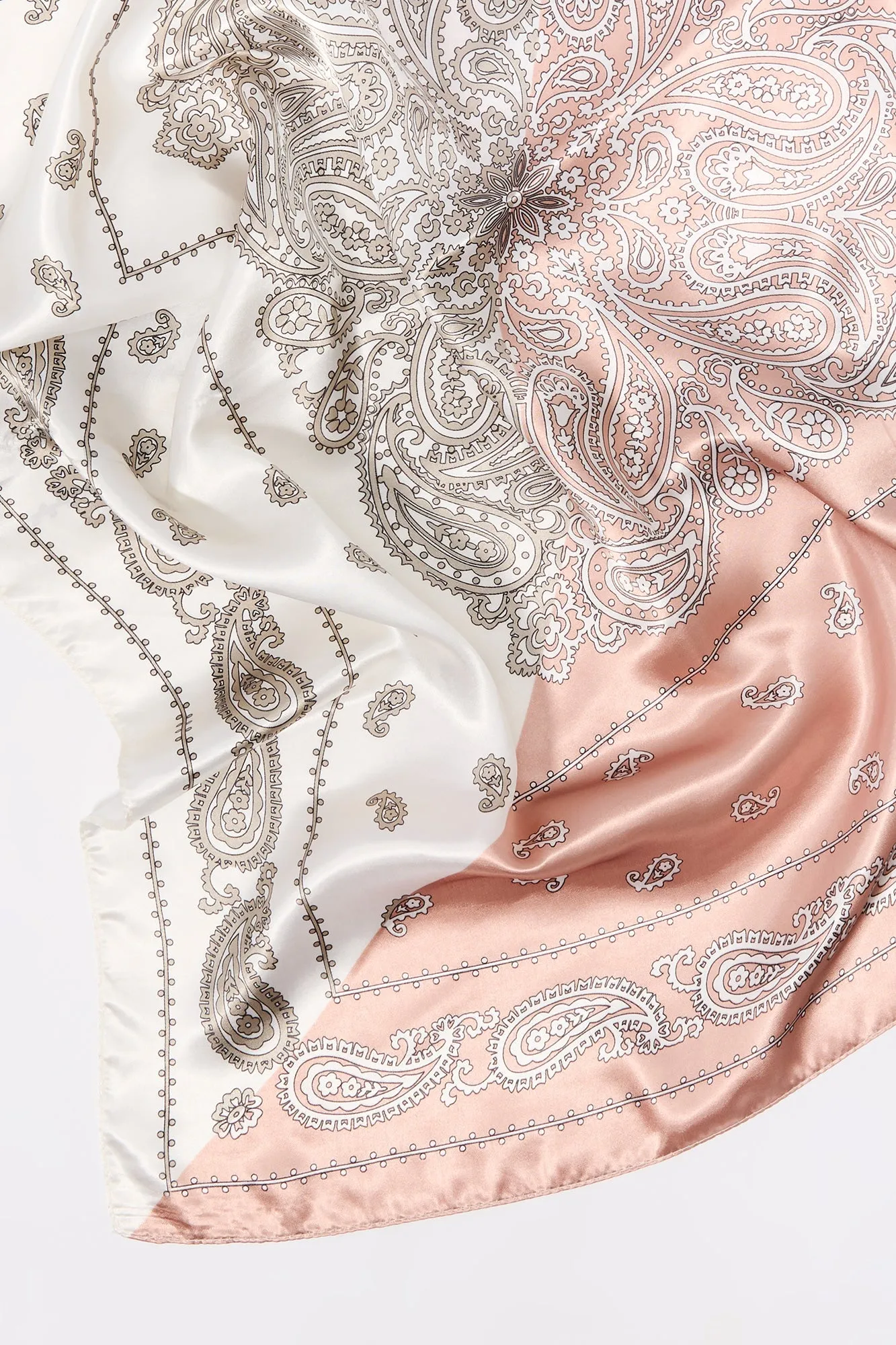 Colourblock Paisley Print Satin Multiway Scarf sold by Charlotte Russe product image thumbnail 4