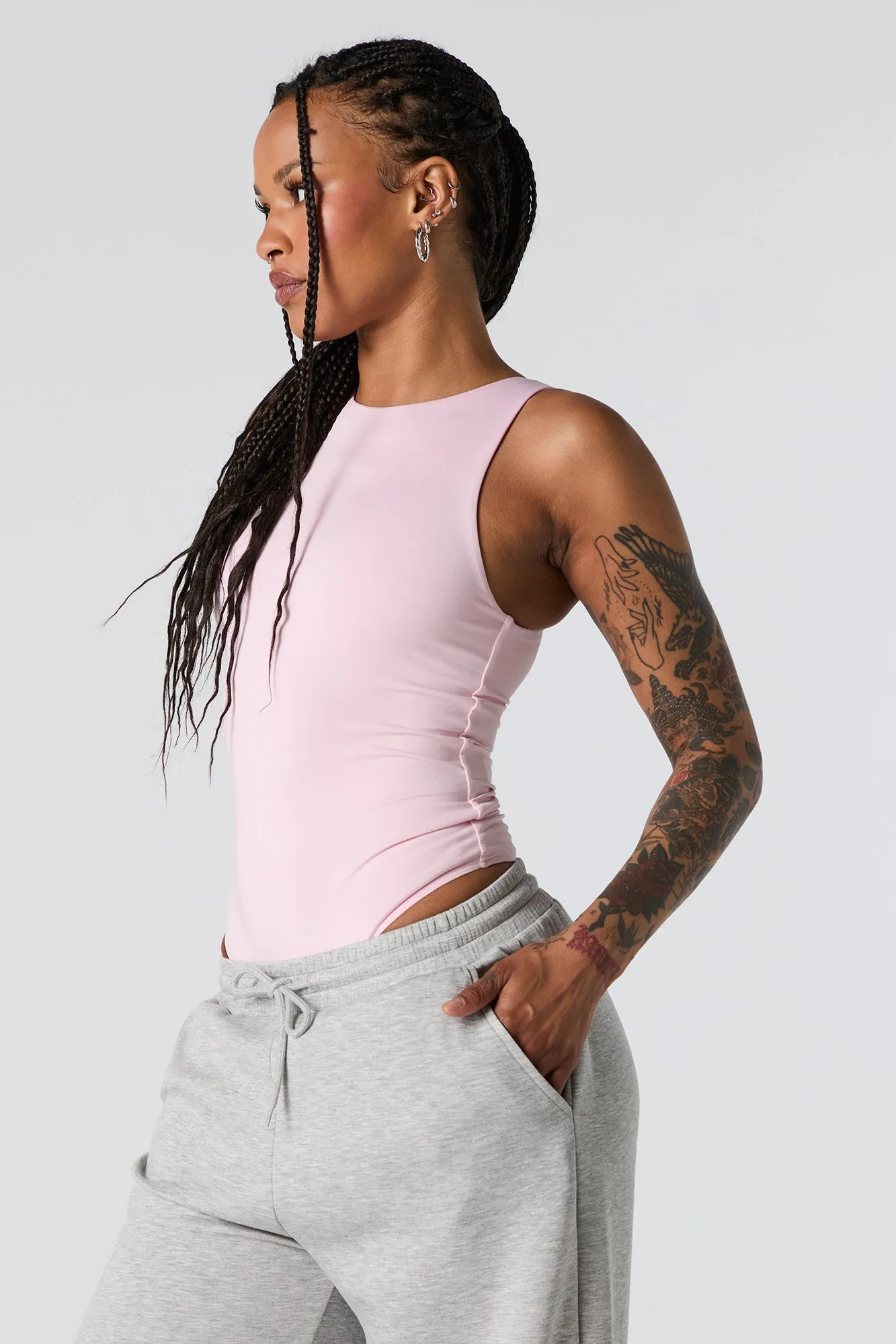 Contour High Neck Sleeveless Bodysuit sold by Charlotte Russe product image thumbnail 2