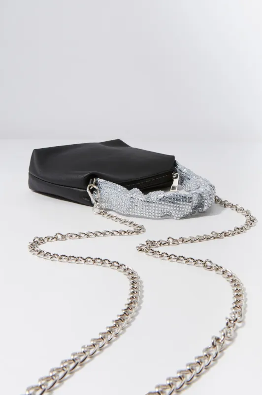 Faux-Leather Rhinestone Handle Purse sold by Charlotte Russe