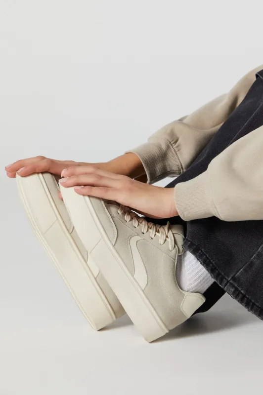 Faux Suede Lace Up Platform Sneaker sold by Charlotte Russe