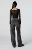 Black Vintage Wash High Rise Wide Leg Jean sold by Charlotte Russe