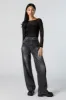 Black Vintage Wash High Rise Wide Leg Jean sold by Charlotte Russe