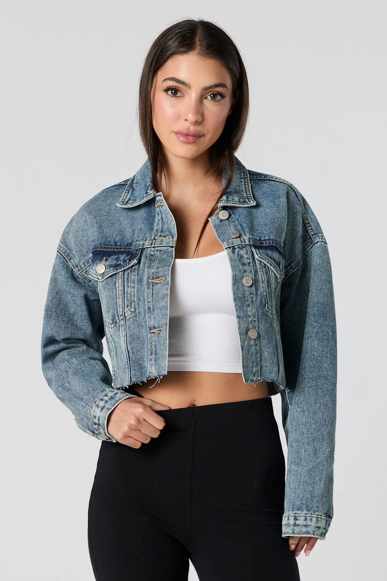 Cropped Denim Jacket sold by Charlotte Russe