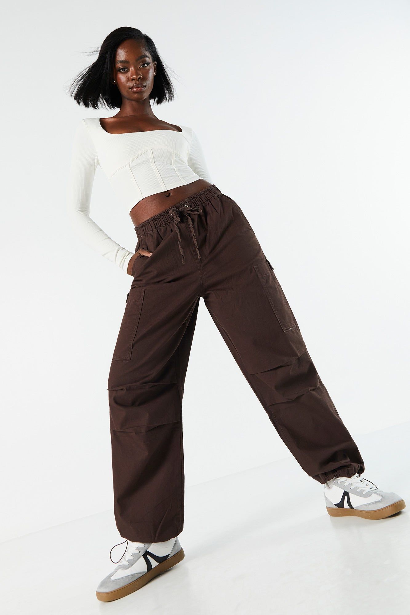 Canvas Cargo Parachute Pant sold by Charlotte Russe