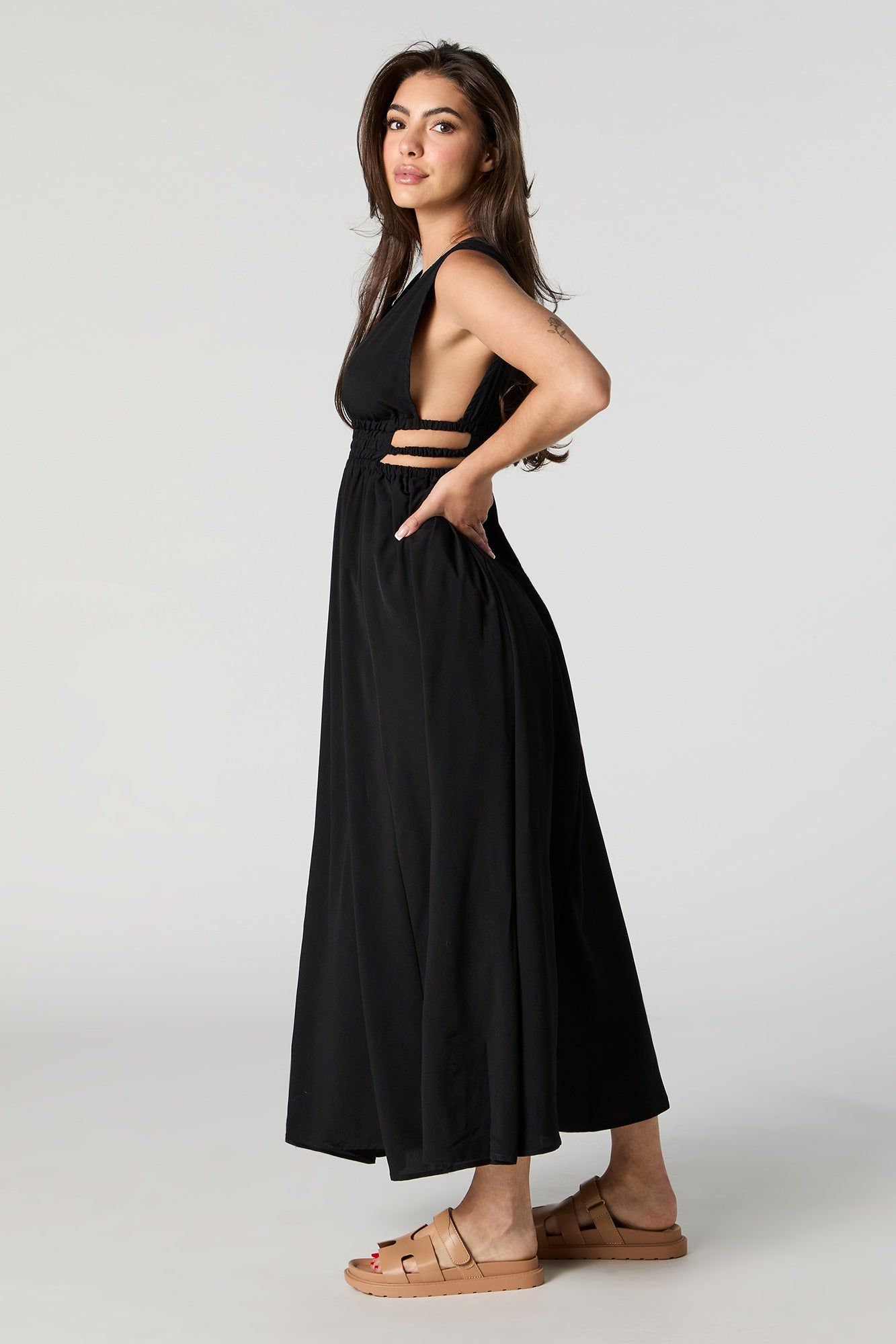 V-Neck Side Cut-Out Maxi Dress sold by Charlotte Russe product image thumbnail 5