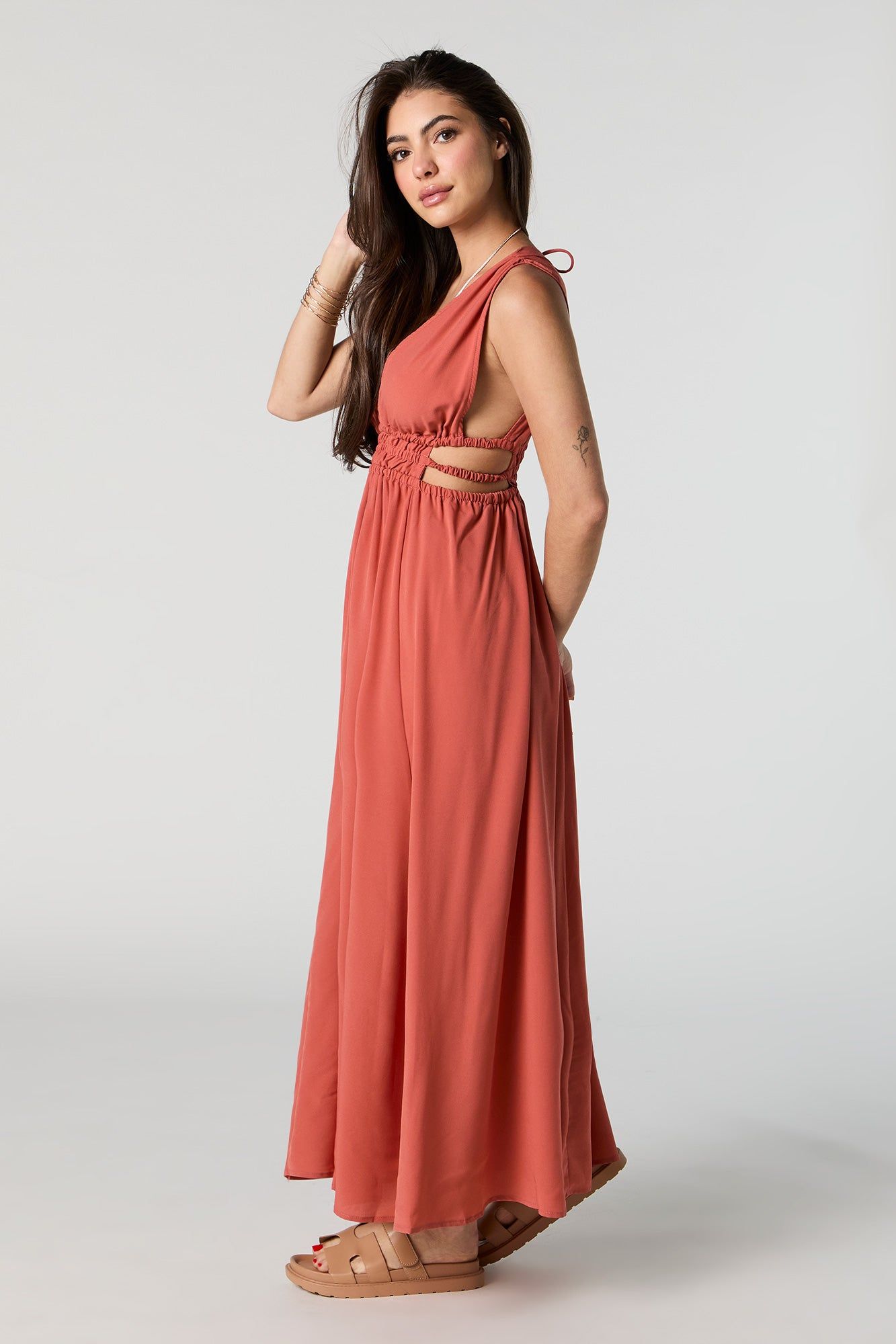 V-Neck Side Cut-Out Maxi Dress sold by Charlotte Russe product image thumbnail 2