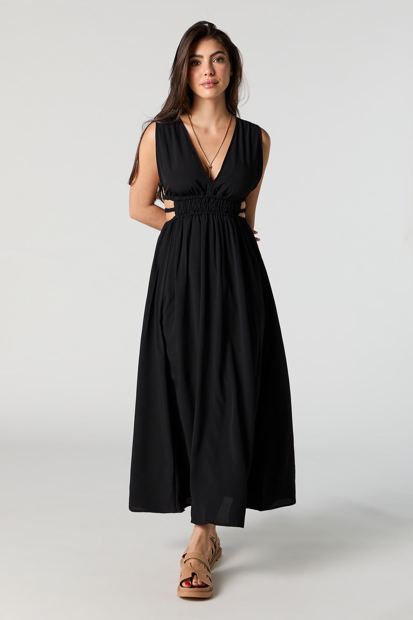 V-Neck Side Cut-Out Maxi Dress sold by Charlotte Russe product image thumbnail 4