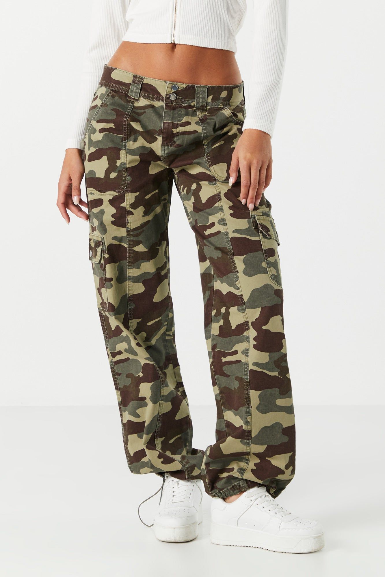 Camo Low Rise Cargo Parachute Pant sold by Charlotte Russe product image thumbnail 2