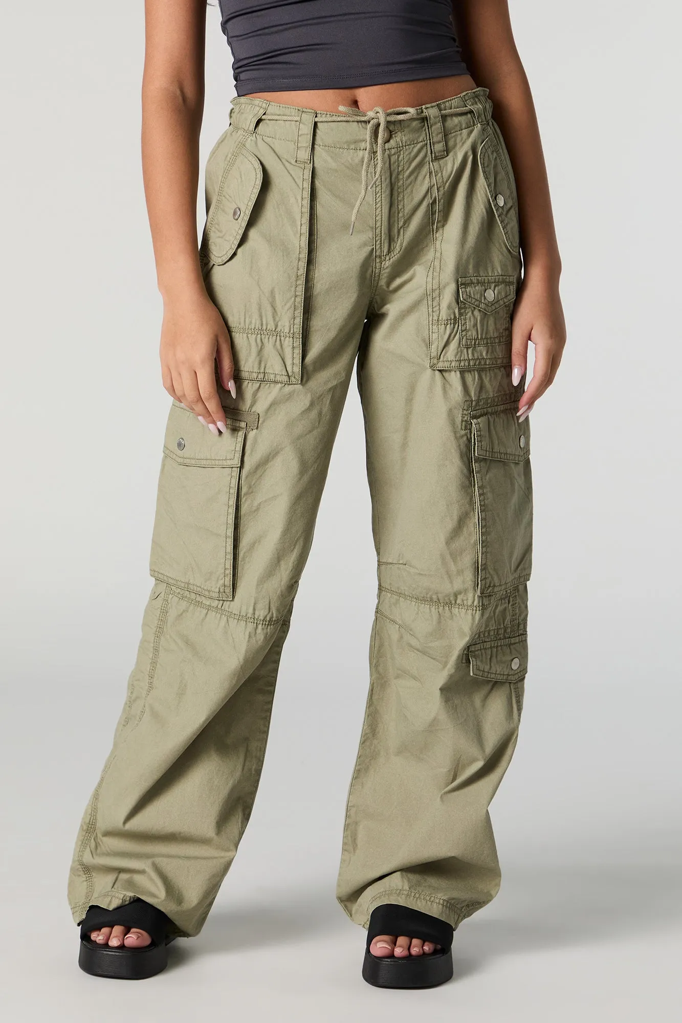 Drawstring Waist Multi Cargo Pant sold by Charlotte Russe product image thumbnail 2