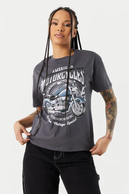 American Motorcycles Graphic Boyfriend T-Shirt sold by Charlotte Russe