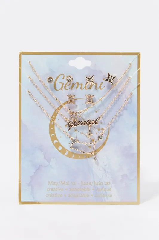 Gemini Rhinestone Necklace And Earring Set (6 Pieces) sold by Charlotte Russe