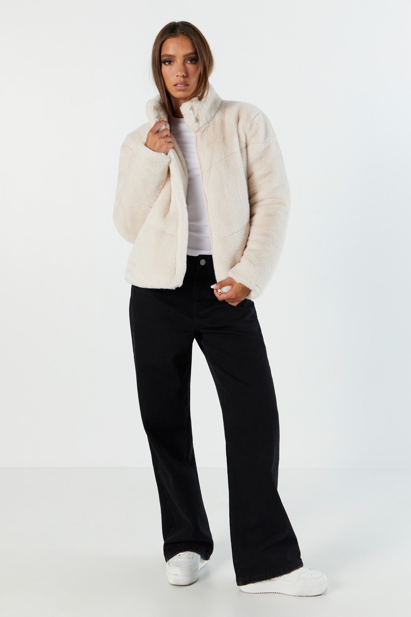 Plush Zip-Up Jacket sold by Charlotte Russe product image thumbnail 4