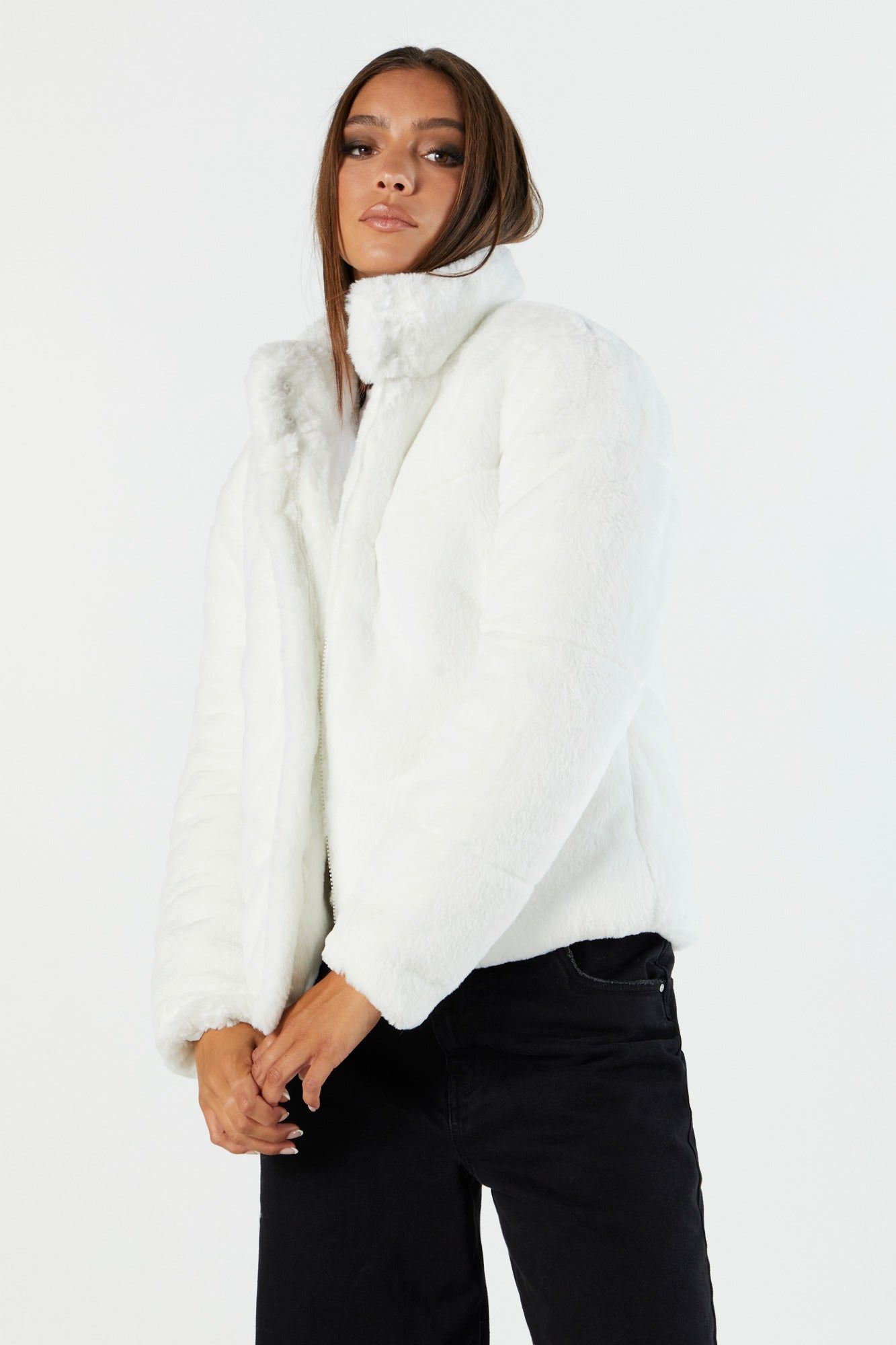 Plush Zip-Up Jacket sold by Charlotte Russe product image thumbnail 7