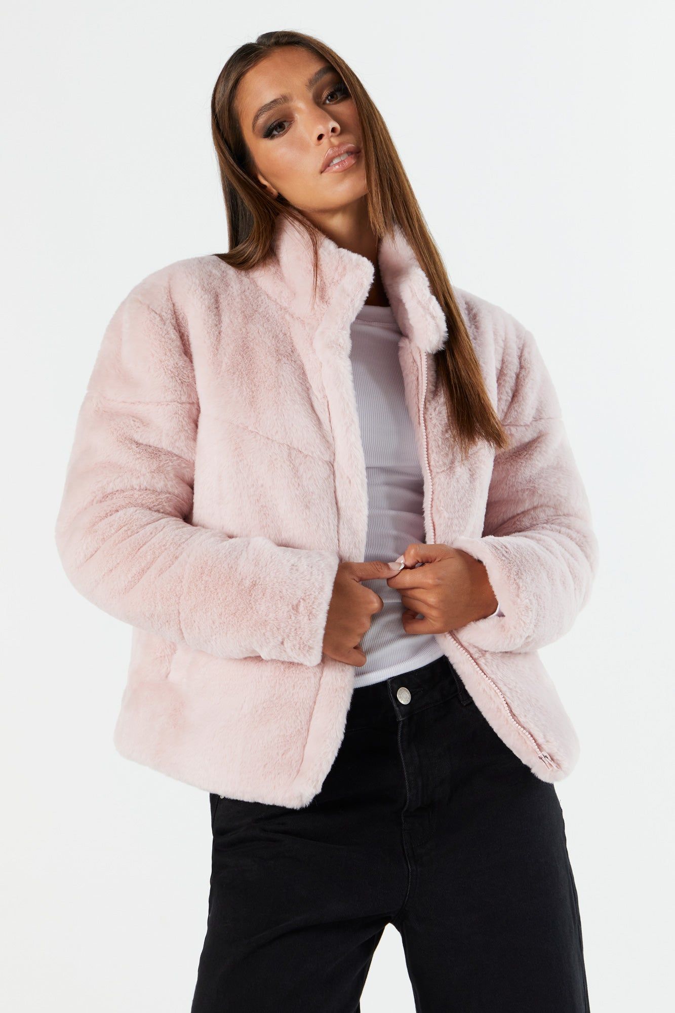 Plush Zip-Up Jacket sold by Charlotte Russe product image thumbnail 12