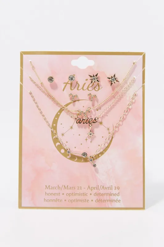 Aries Rhinestone Necklace And Earring Set (6 Pieces) sold by Charlotte Russe