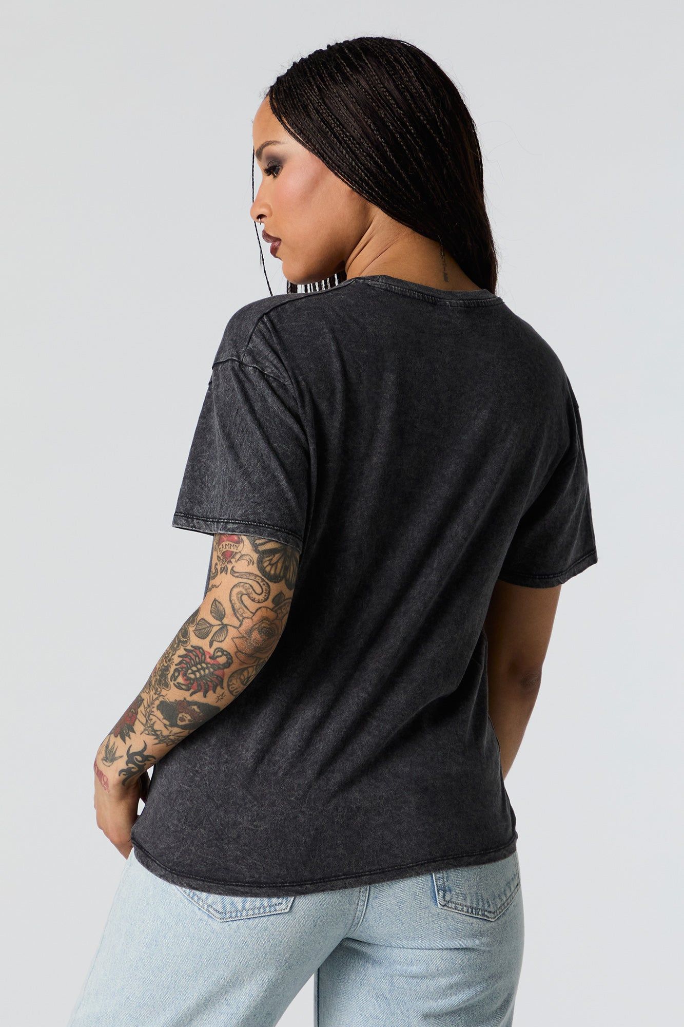 Paris Graphic Washed Boyfriend T-Shirt sold by Charlotte Russe product image thumbnail 4