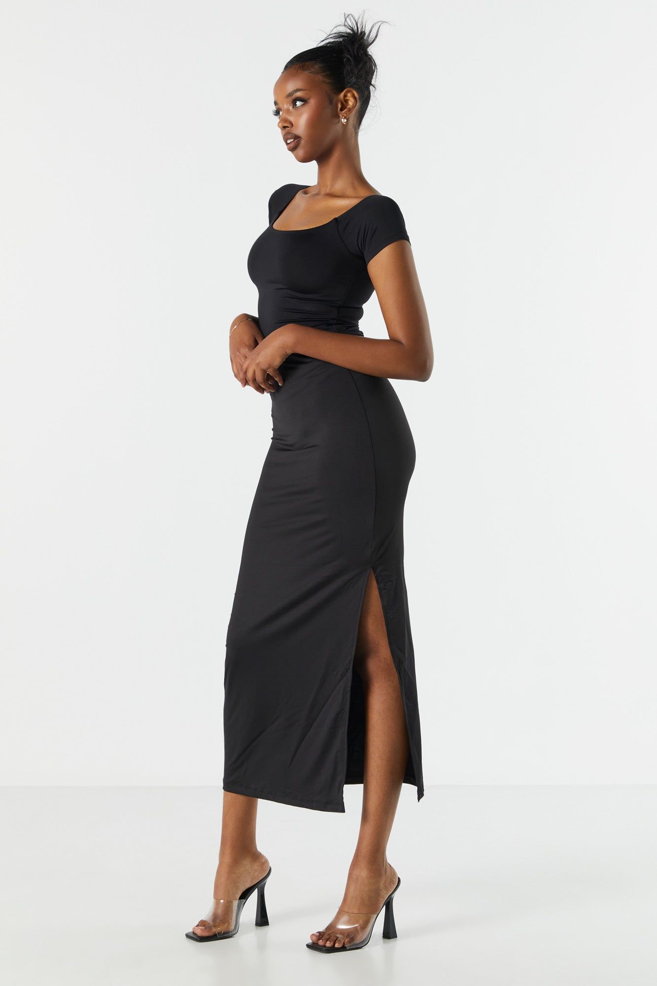 Contour Slit Midi Skirt sold by Charlotte Russe product image thumbnail 3